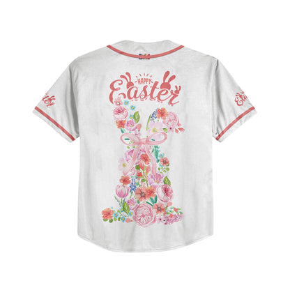 Custom Easter Flower Bunny Baseball Jersey