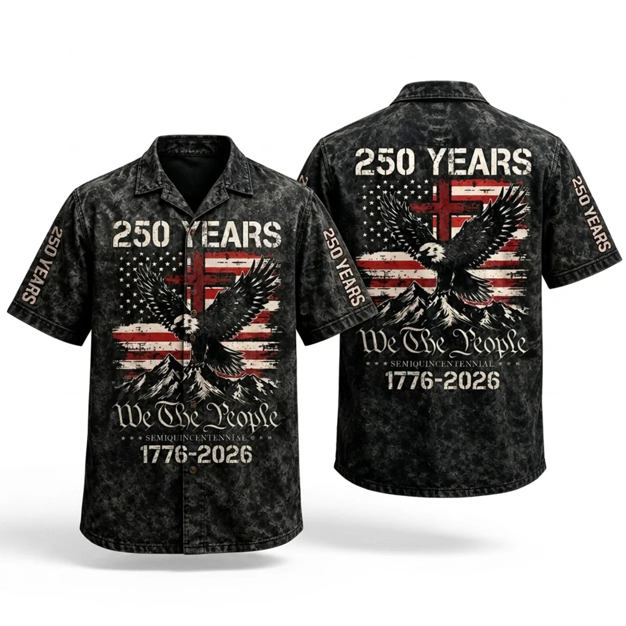 1776-2026 We The People Eagle Golf Polo Shirt Gift for Men