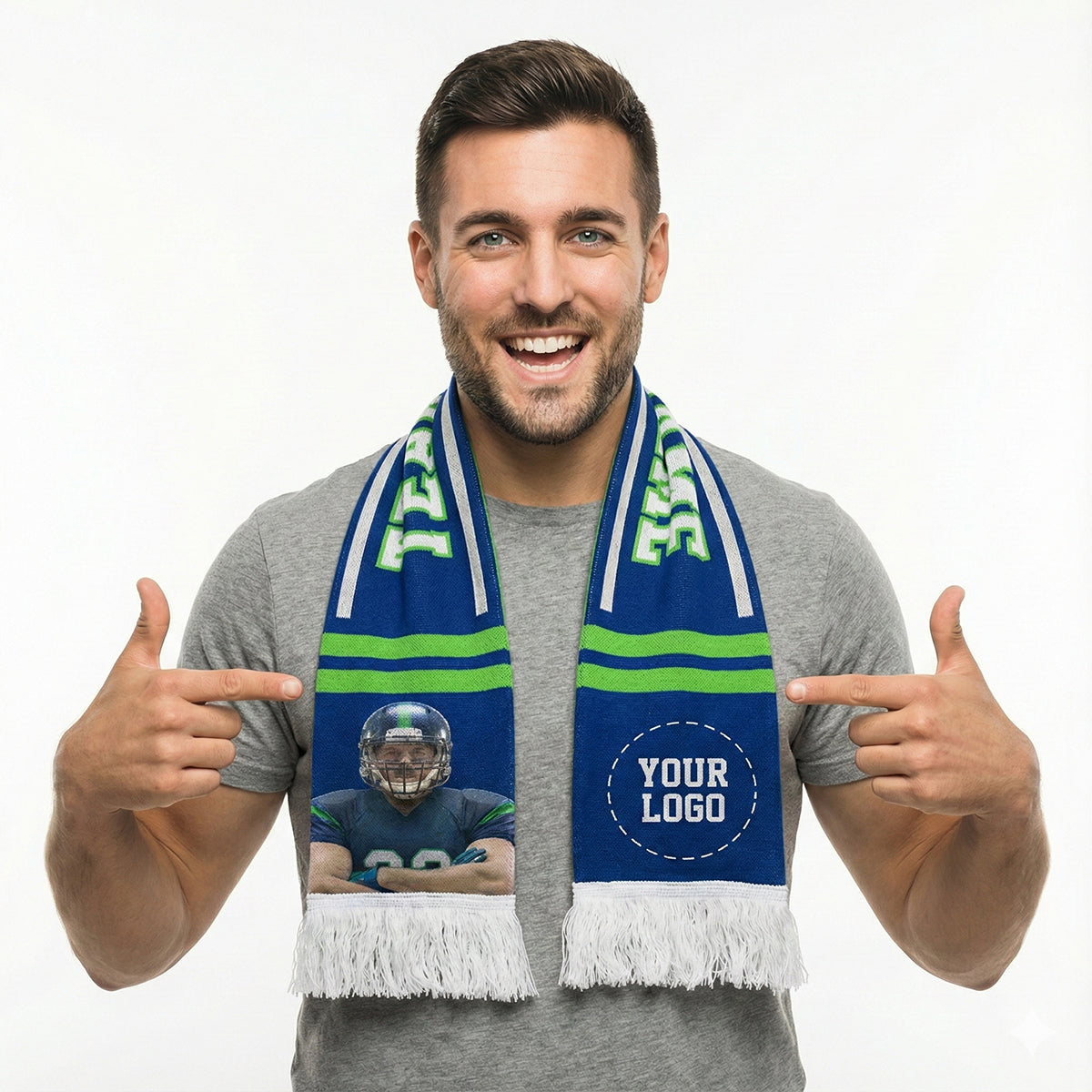 Custom Player and Team Football Scarf