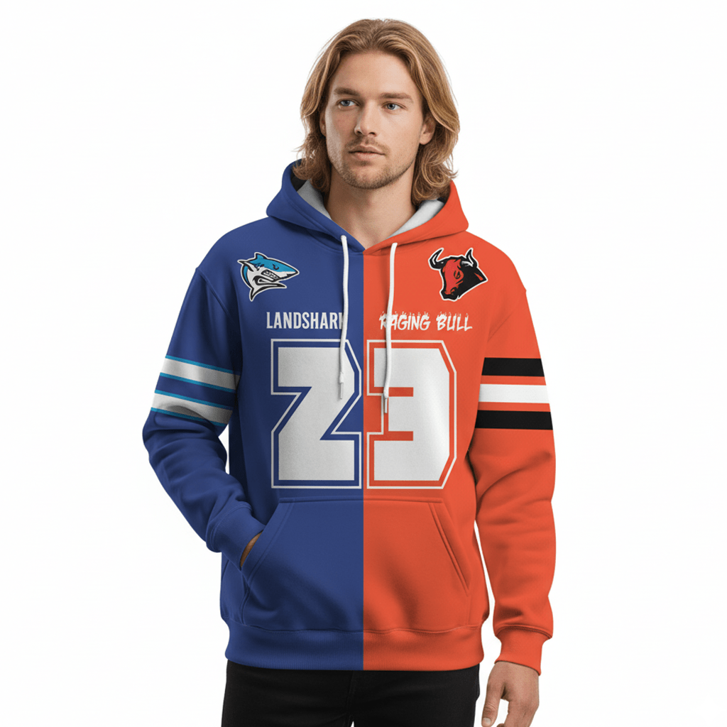 Custom Half and Half Favorite Football Team Hoodie