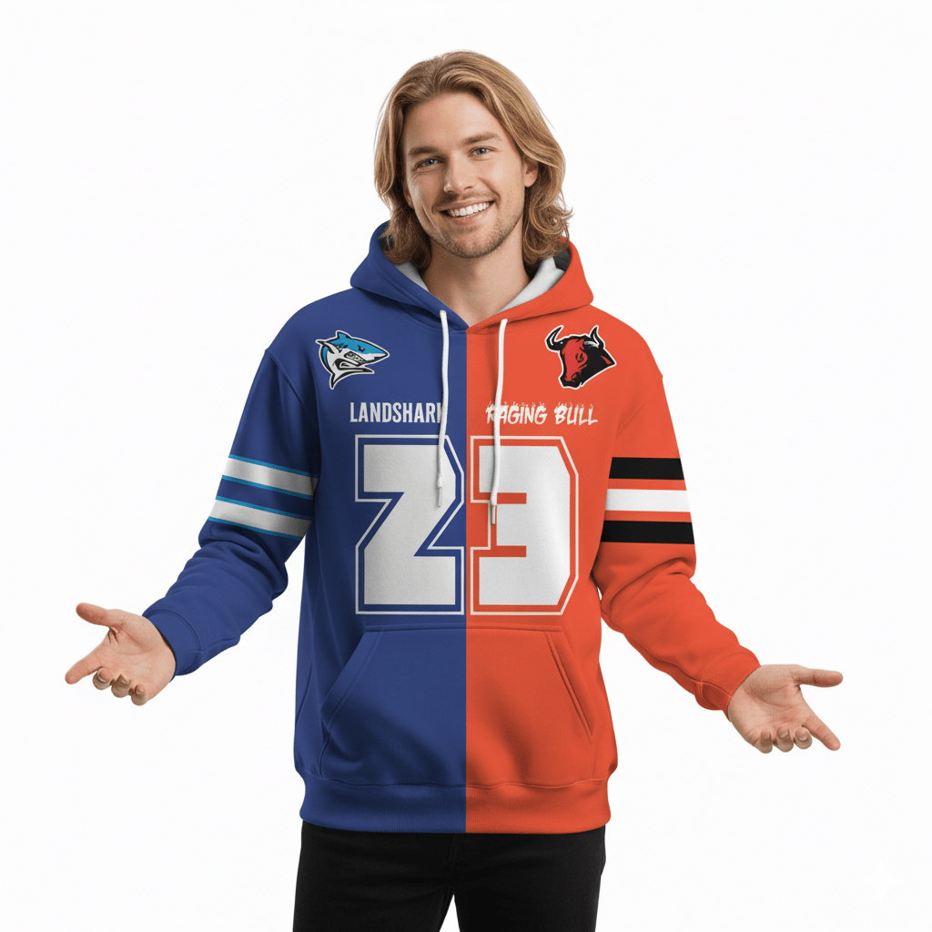 Custom Half and Half Favorite Football Team Hoodie
