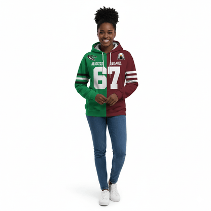 Custom Half and Half Favorite Football Team Hoodie