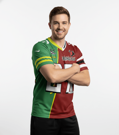 Custom Rival Team Half and Half Football Jersey