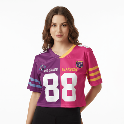 Custom Half and Half Team Crop-top Football Jersey