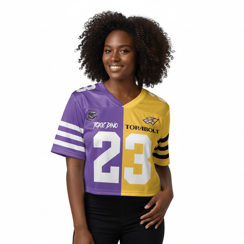 Custom Half and Half Team Crop-top Football Jersey