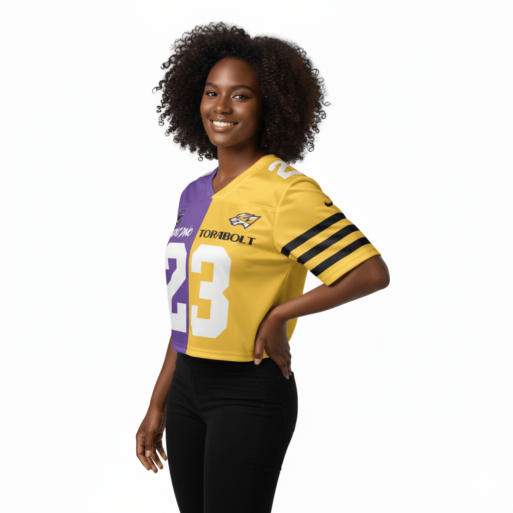 Custom Half and Half Team Crop-top Football Jersey