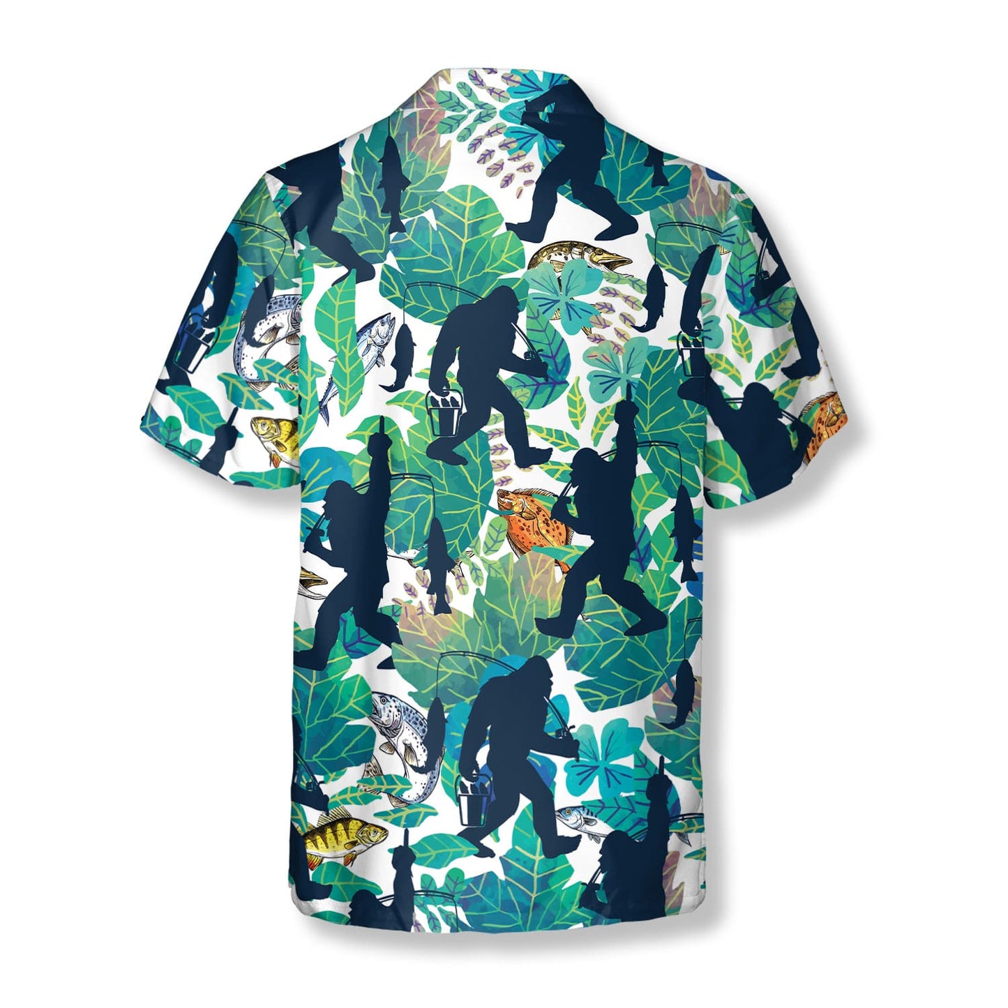 Go Fishing Bigfoot Hawaiian Shirts