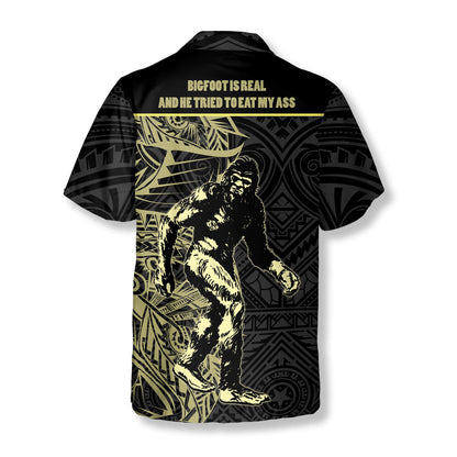 Golden Tribal Big Foot Is Real Bigfoot Hawaiian Shirts