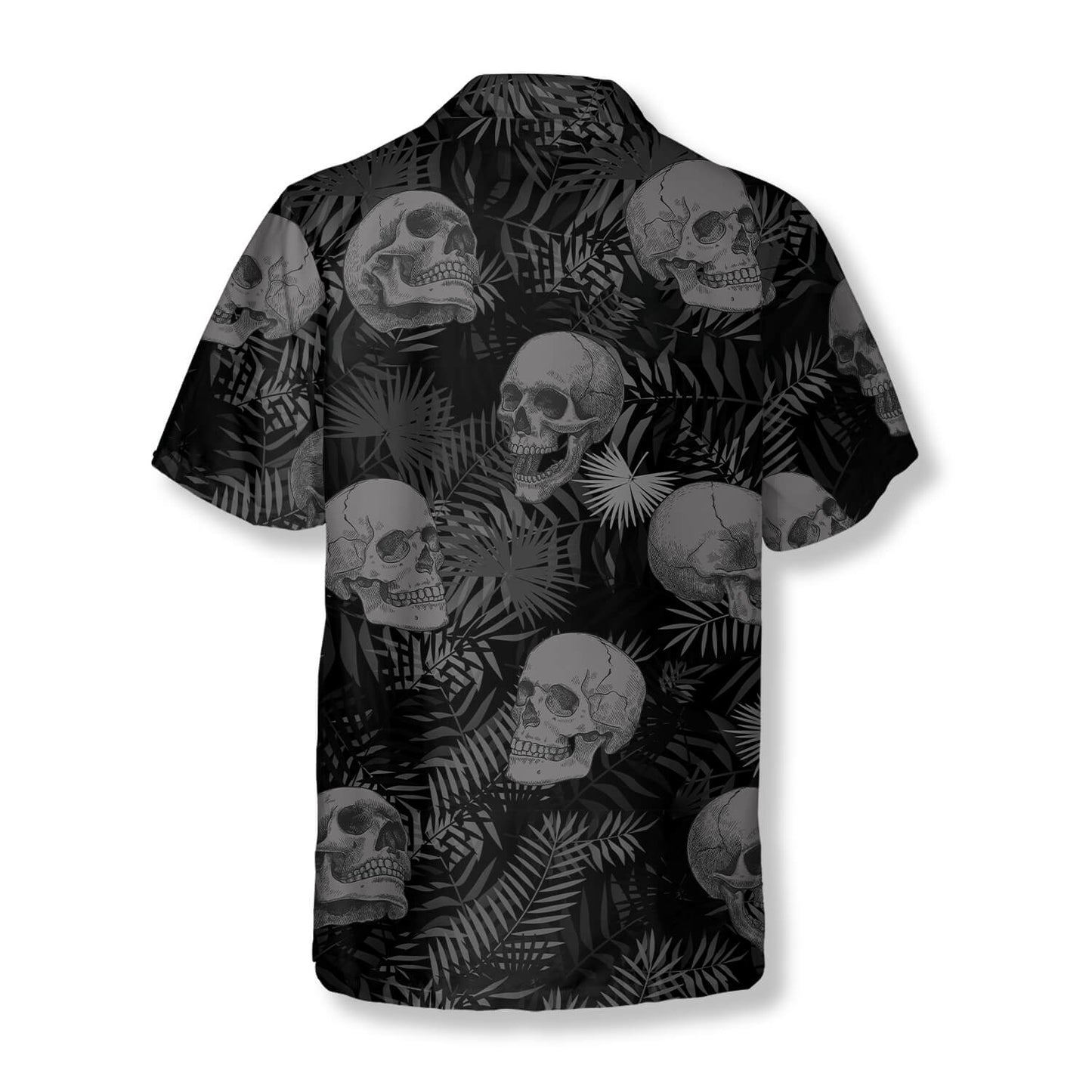 Goth Skull Leaves Skull Shirts for Men Skull Hawaiian Shirt