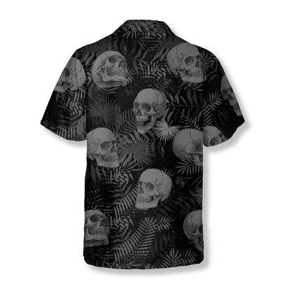 Goth Skull Leaves Skull Shirts for Men Skull Hawaiian Shirt