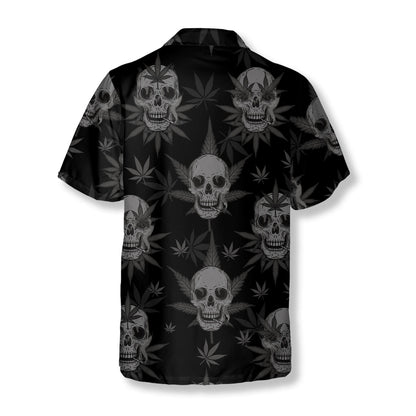 Goth Skull Weed Skull Shirts for Men Skull Hawaiian Shirt