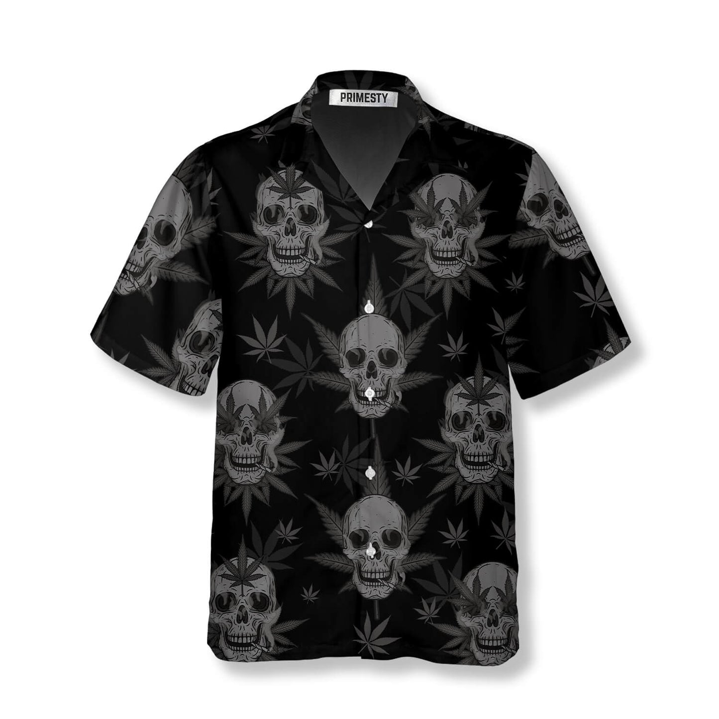 Goth Skull Weed Skull Shirts for Men Skull Hawaiian Shirt