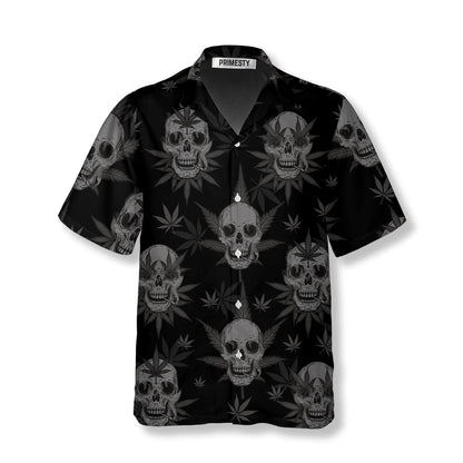 Goth Skull Weed Skull Shirts for Men Skull Hawaiian Shirt