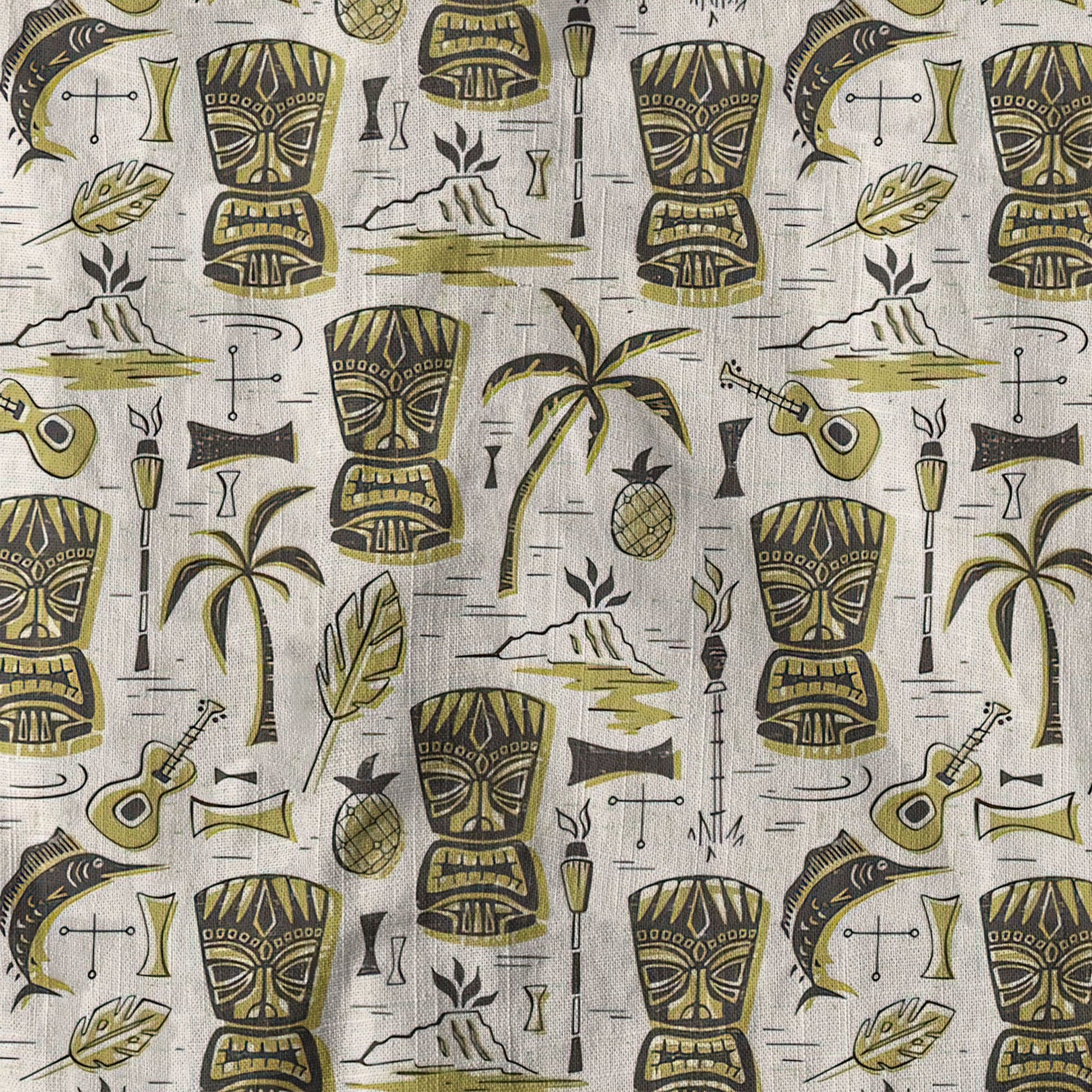 Retro Mid Century Modern Tiki Hawaii Shirt, Tropical Tiki Hawaii Shirt