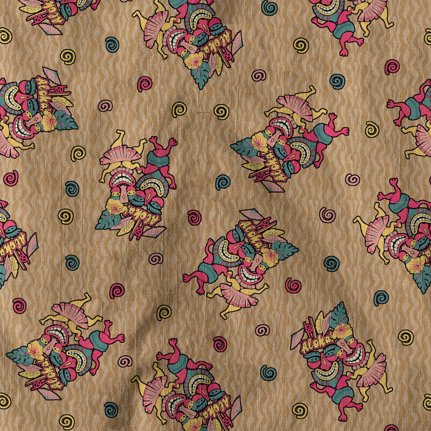 Hula Dancing Tiki Hibiscus Flower Hawaii Shirt