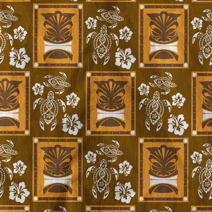 Tiki Mask Pattern Hawaiian Shirt, Tribal Tiki Hibiscus Hawaiian Shirt