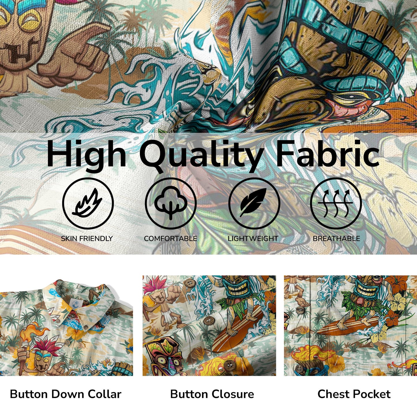 Tiki Mask Hawaii Shirt, Aloha Tiki Mask Pattern Aloha Hawaiian Shirt