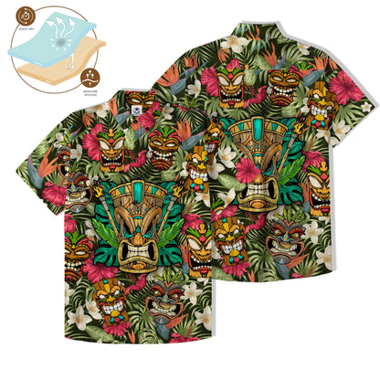 Tiki Mask Hawaii Shirt, Aloha Tiki Mask Pattern Aloha Hawaiian Shirt