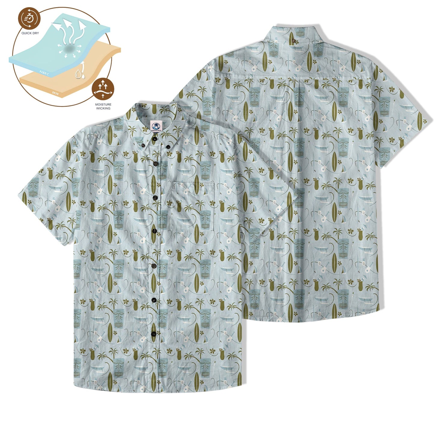 Retro Mid Century Modern Tiki Pattern Hawaii Shirt