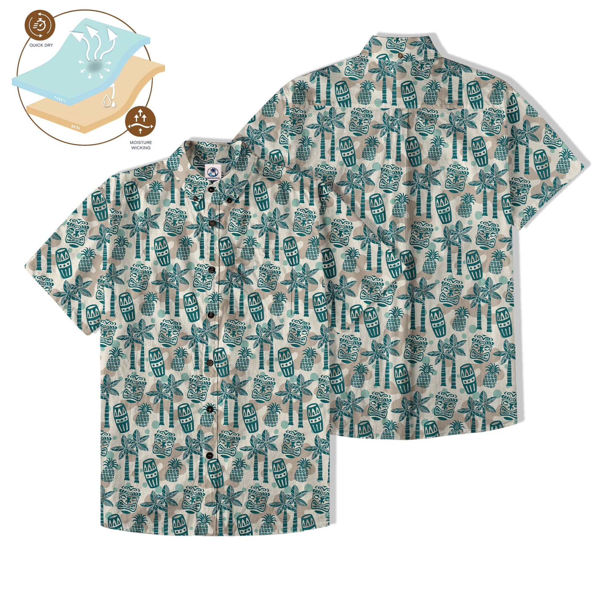 Retro Mid Century Modern Tiki Pattern Hawaii Shirt