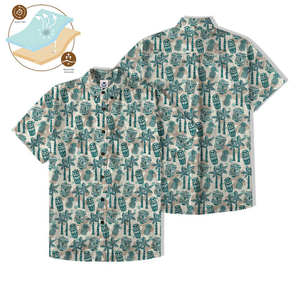 Retro Mid Century Modern Tiki Pattern Hawaii Shirt