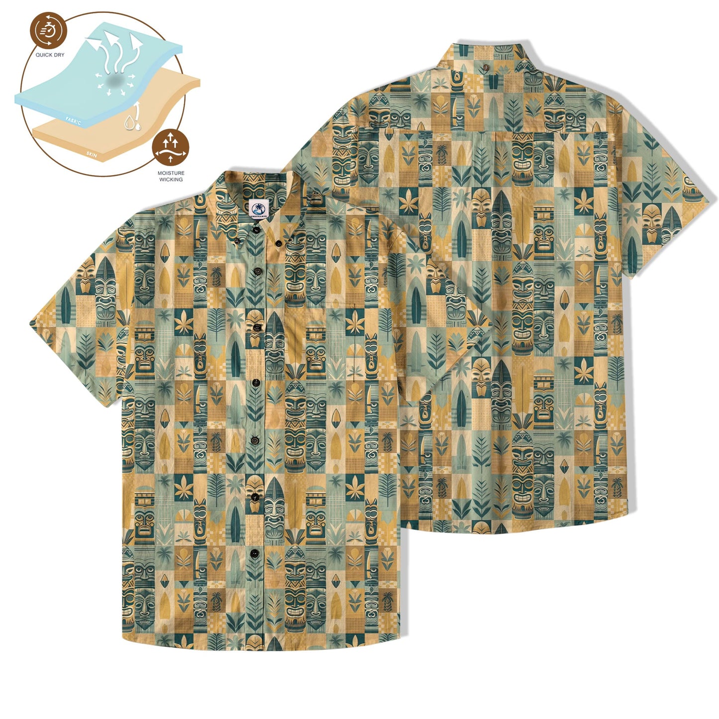 Tropical Tiki Tribal Pattern Hawaii Shirt