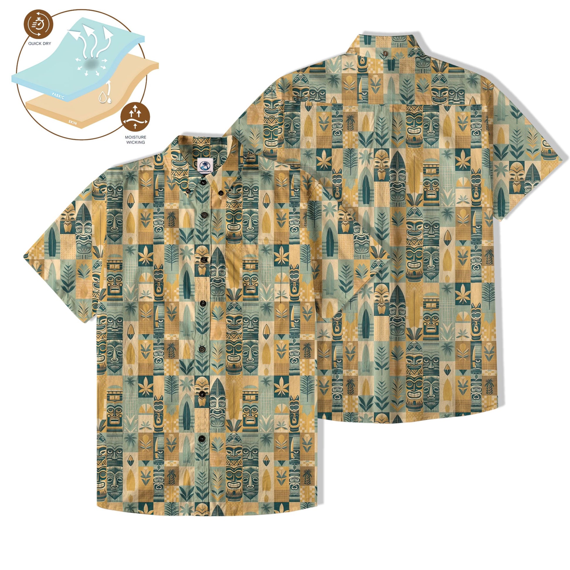 Tropical Tiki Tribal Pattern Hawaii Shirt