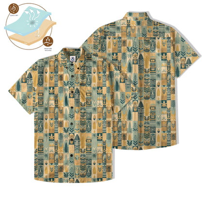 Tropical Tiki Tribal Pattern Hawaii Shirt