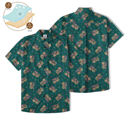 Hula Dancing Tiki Hibiscus Flower Hawaii Shirt