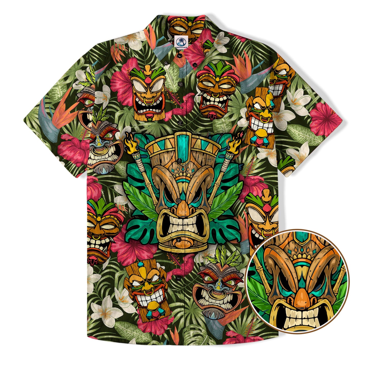 Tiki Mask Hawaii Shirt, Aloha Tiki Mask Pattern Aloha Hawaiian Shirt