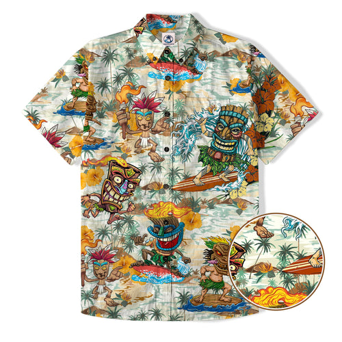 Tiki Mask Hawaii Shirt, Aloha Tiki Mask Pattern Aloha Hawaiian Shirt