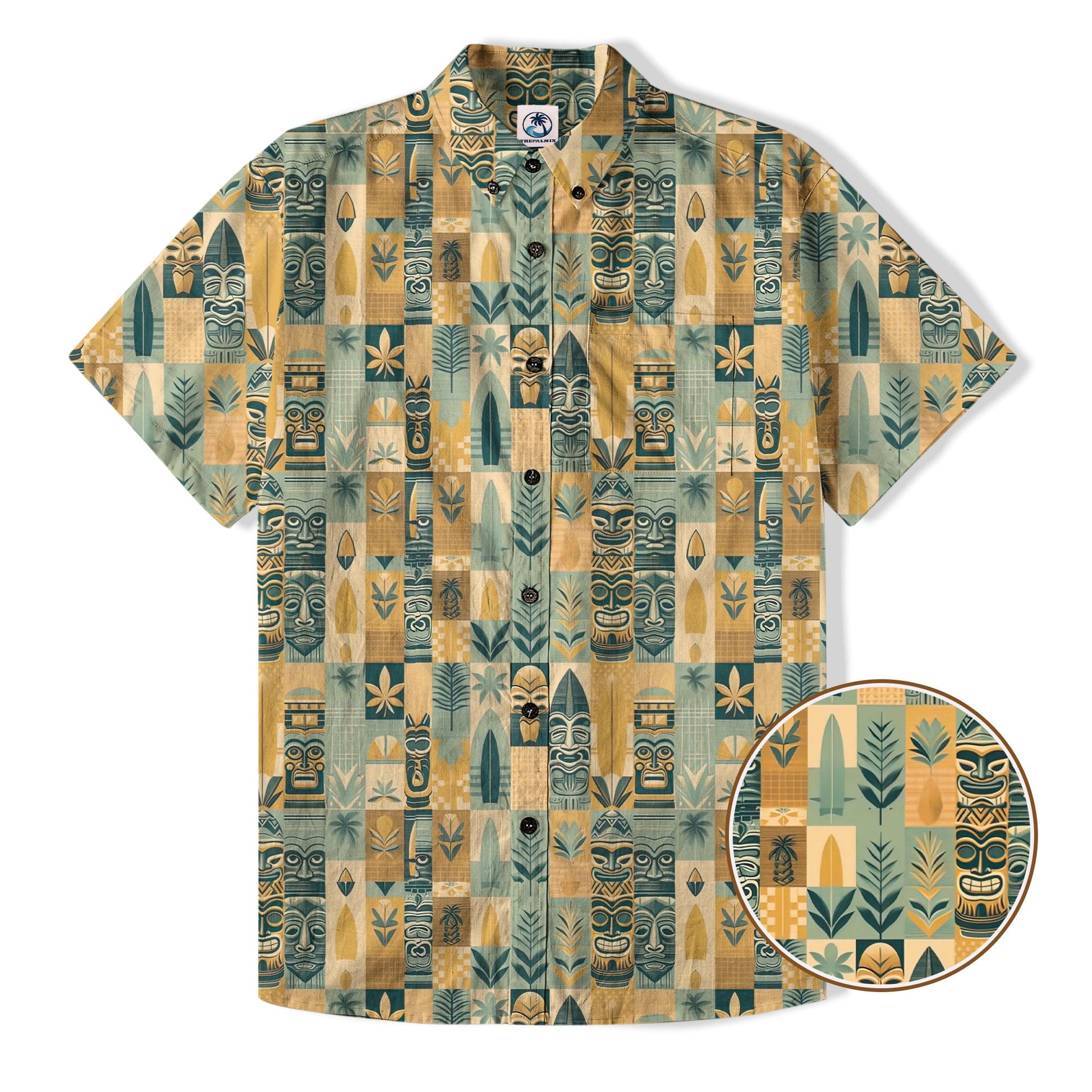 Tropical Tiki Tribal Pattern Hawaii Shirt