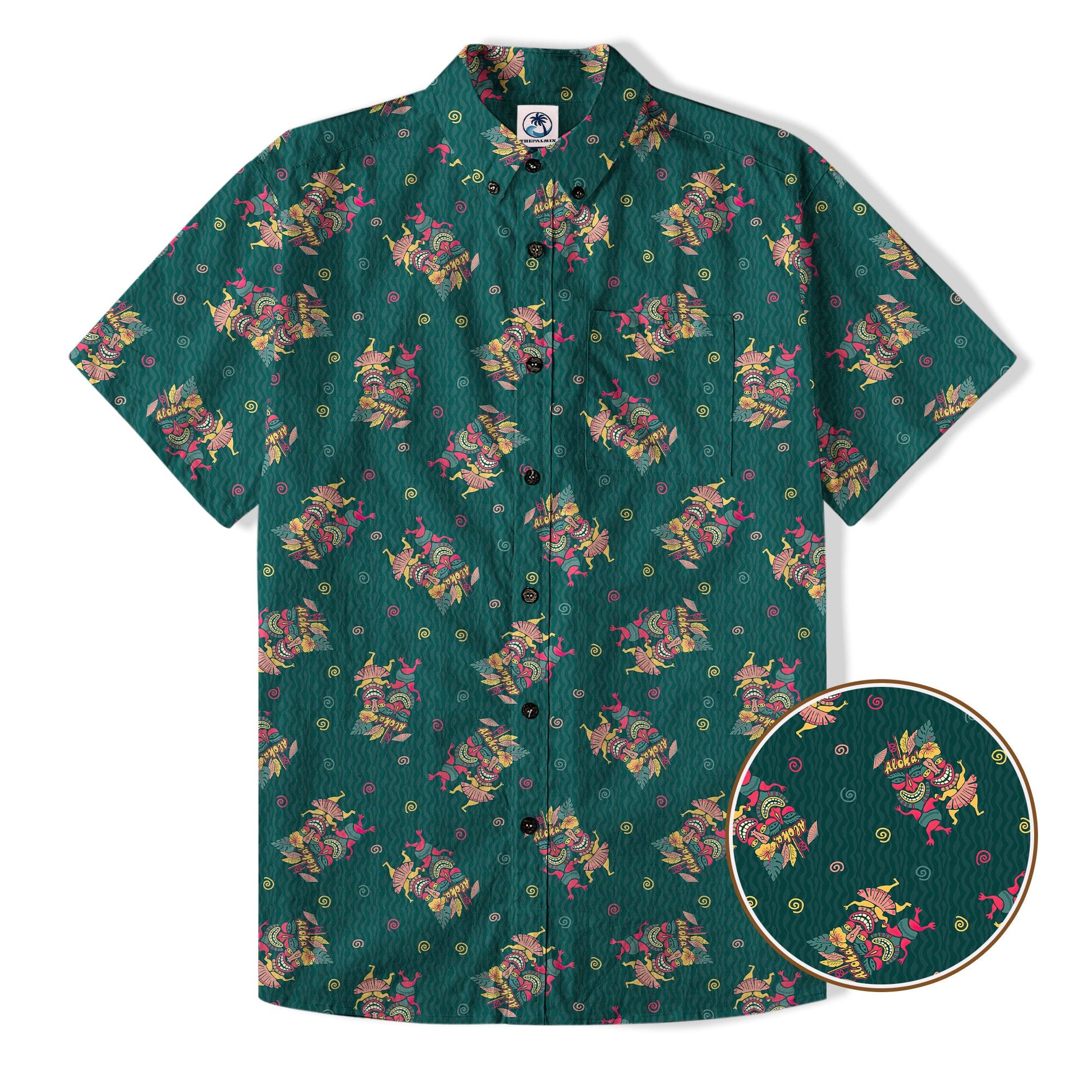 Hula Dancing Tiki Hibiscus Flower Hawaii Shirt