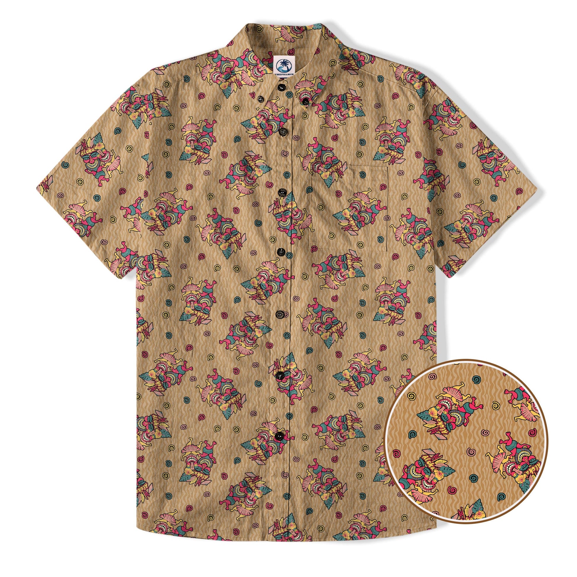 Hula Dancing Tiki Hibiscus Flower Hawaii Shirt