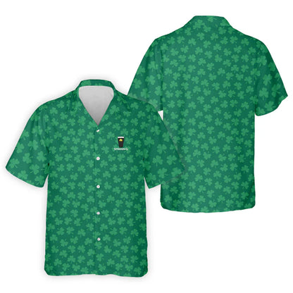 Vitamin G Shamrock Pattern Golf And Beer Green Golf Shirt