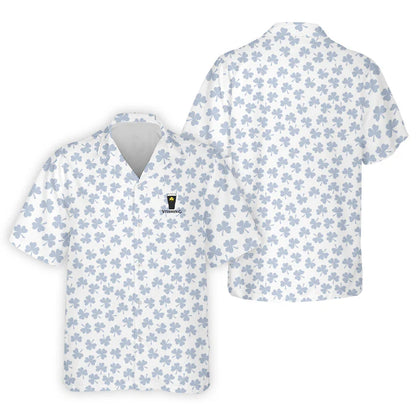 Vitamin G Shamrock Pattern Golf And Beer White Golf Shirt