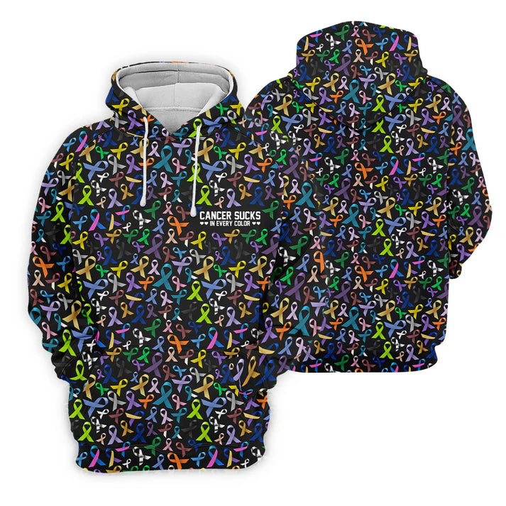 Cancer Sucks In Every Color Golf Tops For Men, Mens Golf Polo Shirts
