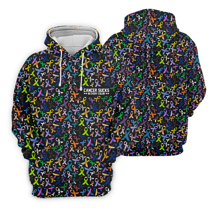 Cancer Sucks In Every Color Golf Tops For Men, Mens Golf Polo Shirts