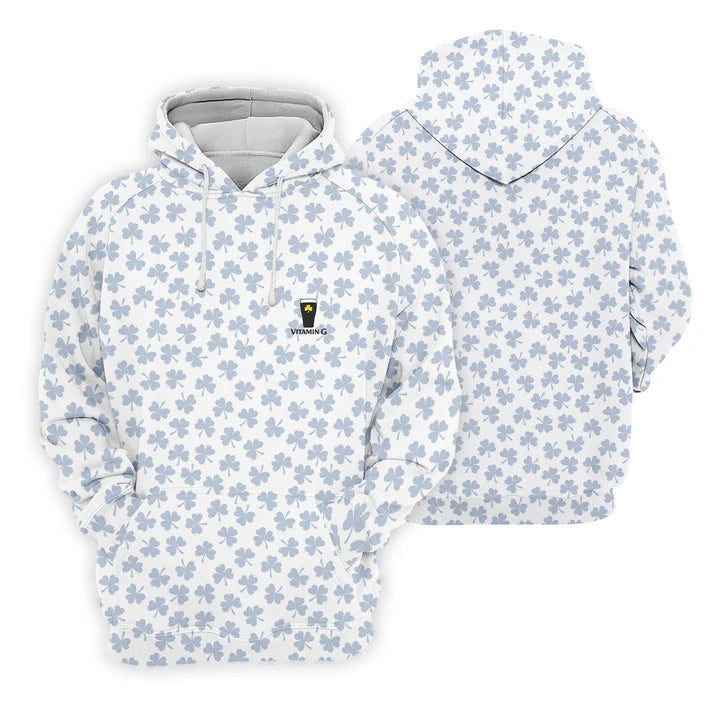 Vitamin G Shamrock Pattern Golf And Beer White Golf Shirt