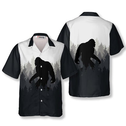 In The Woods Bigfoot Hawaiian Shirts For Men - Primesty