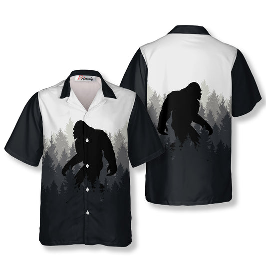 In The Woods Bigfoot Hawaiian Shirts For Men - Primesty