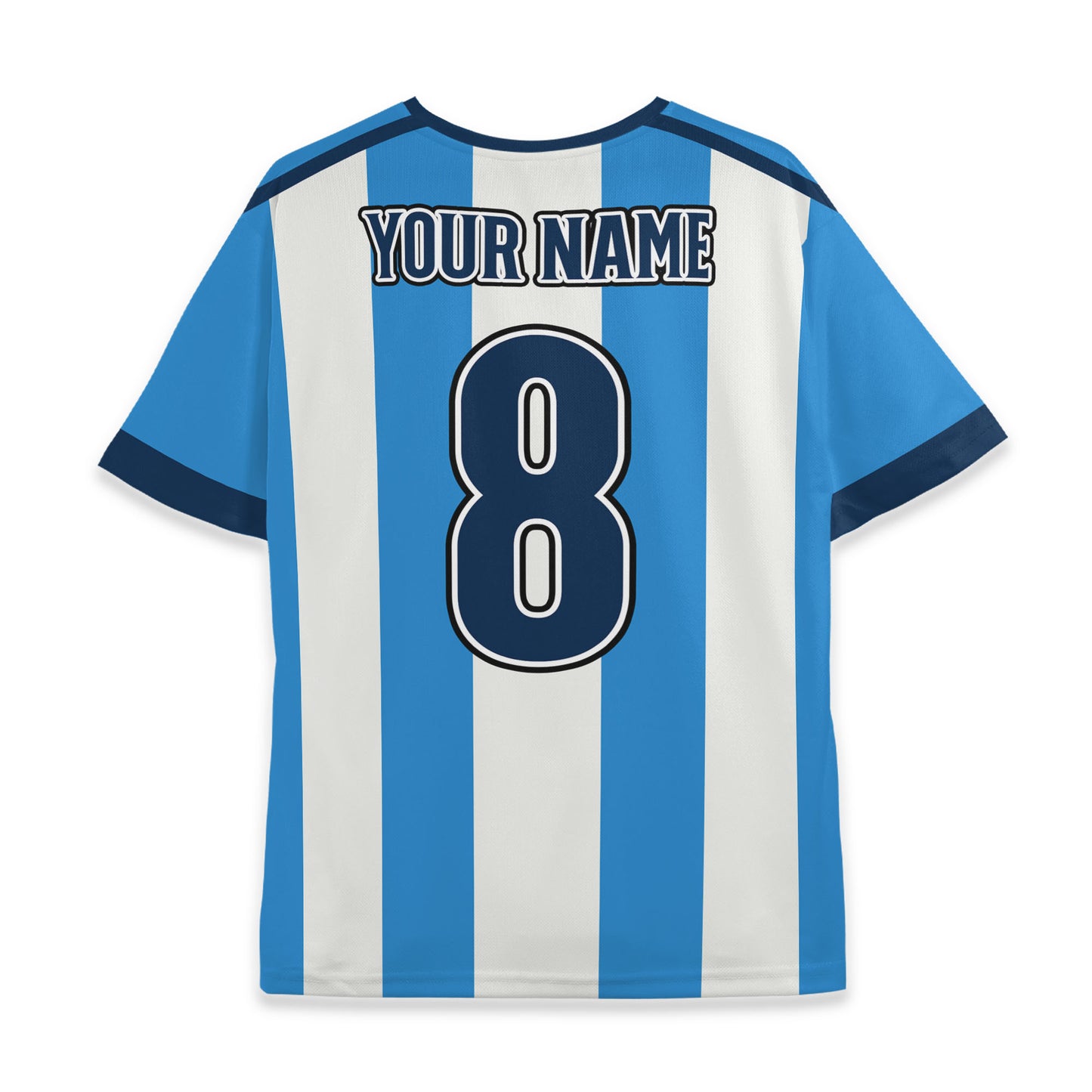Custom Team Blue and White Bold Stripe Soccer Jersey