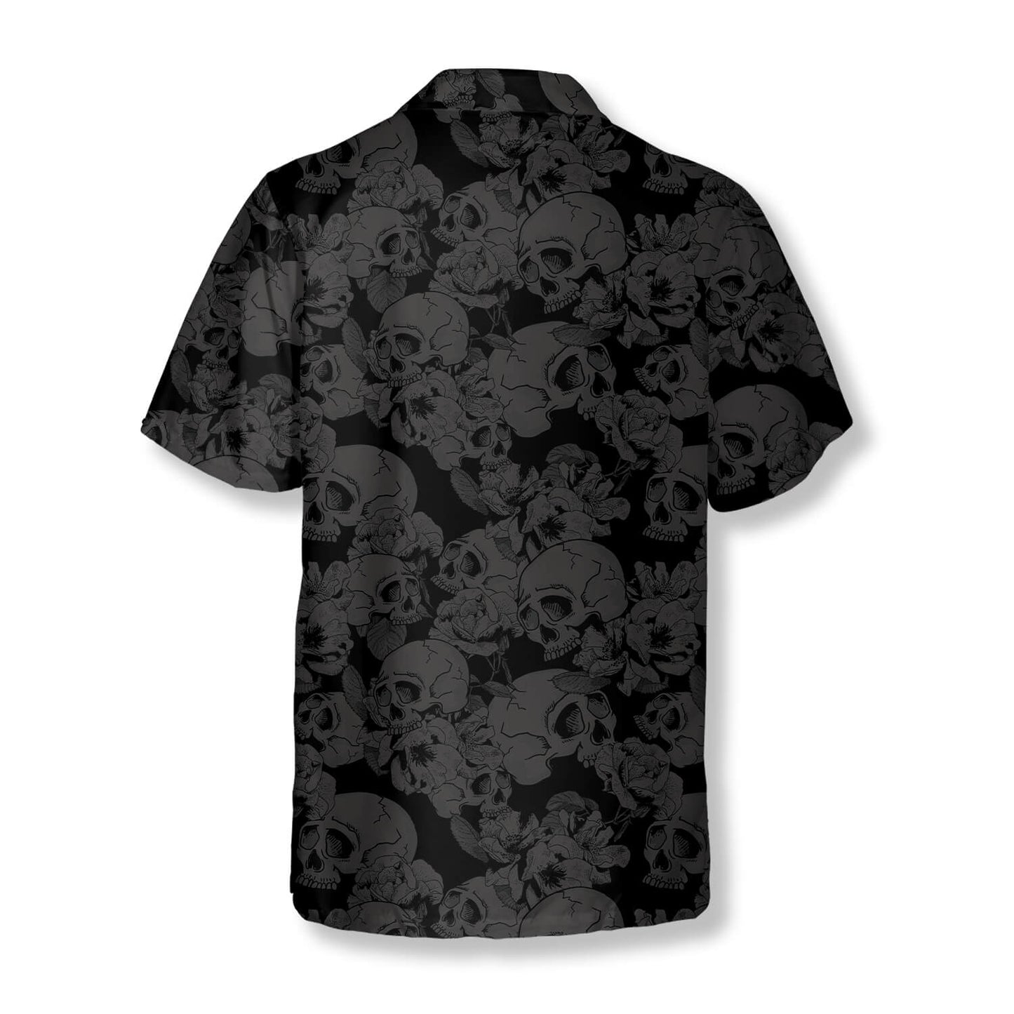 Just Love Skulls Flowers Black Background Skull Hawaiian Shirt
