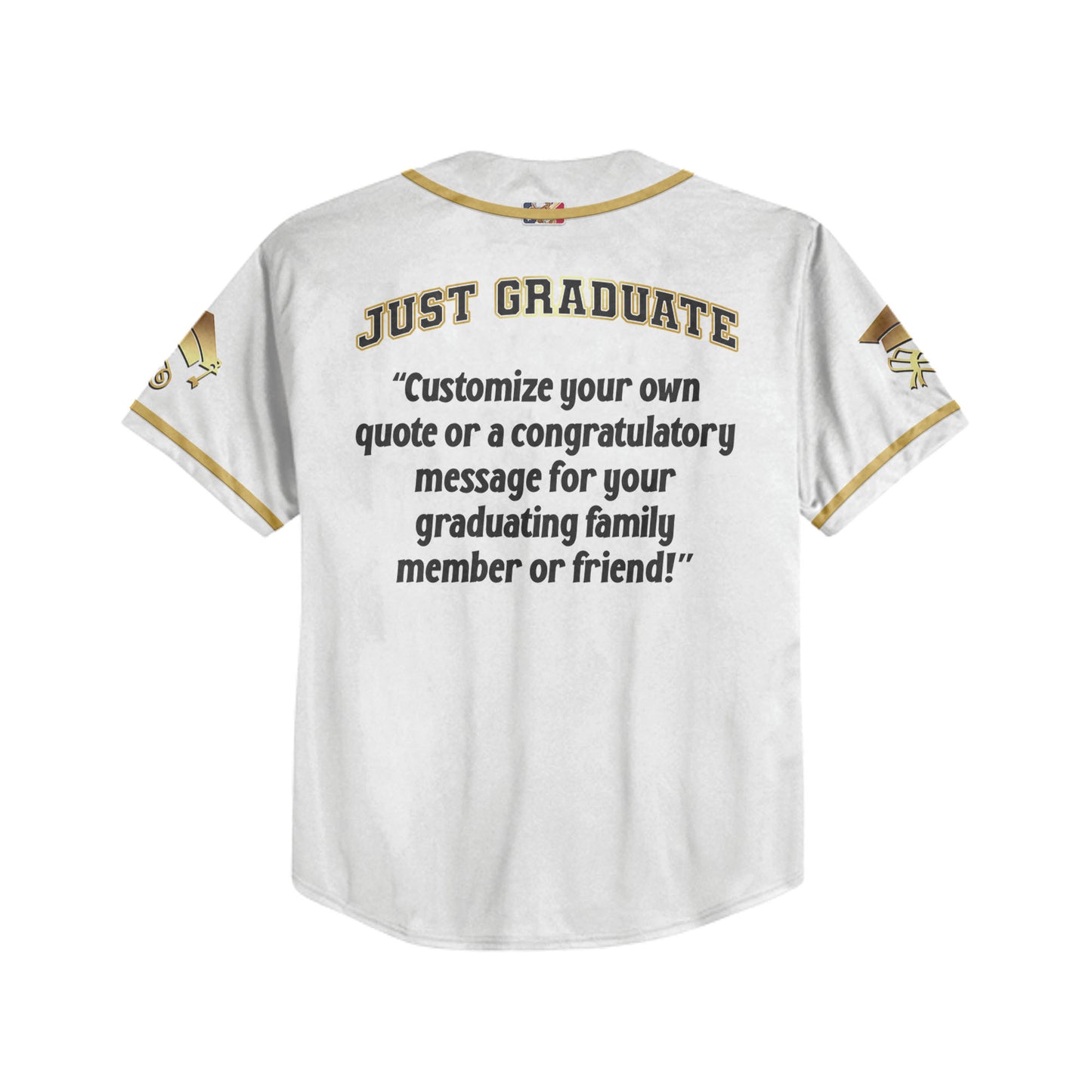Custom Just Graduate Baseball Jersey