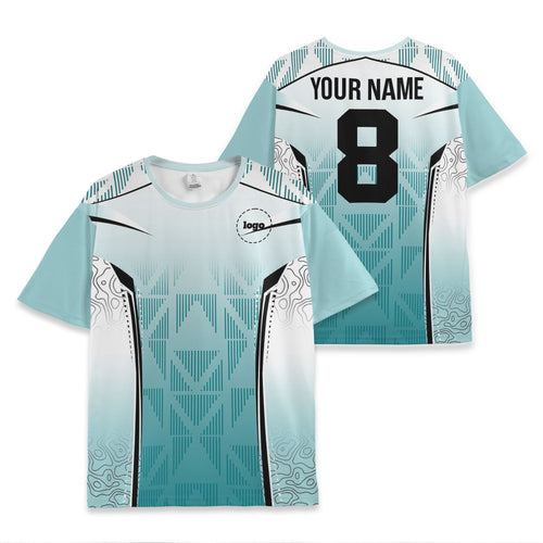 Custom Team Futurist Light Blue Soccer Jersey