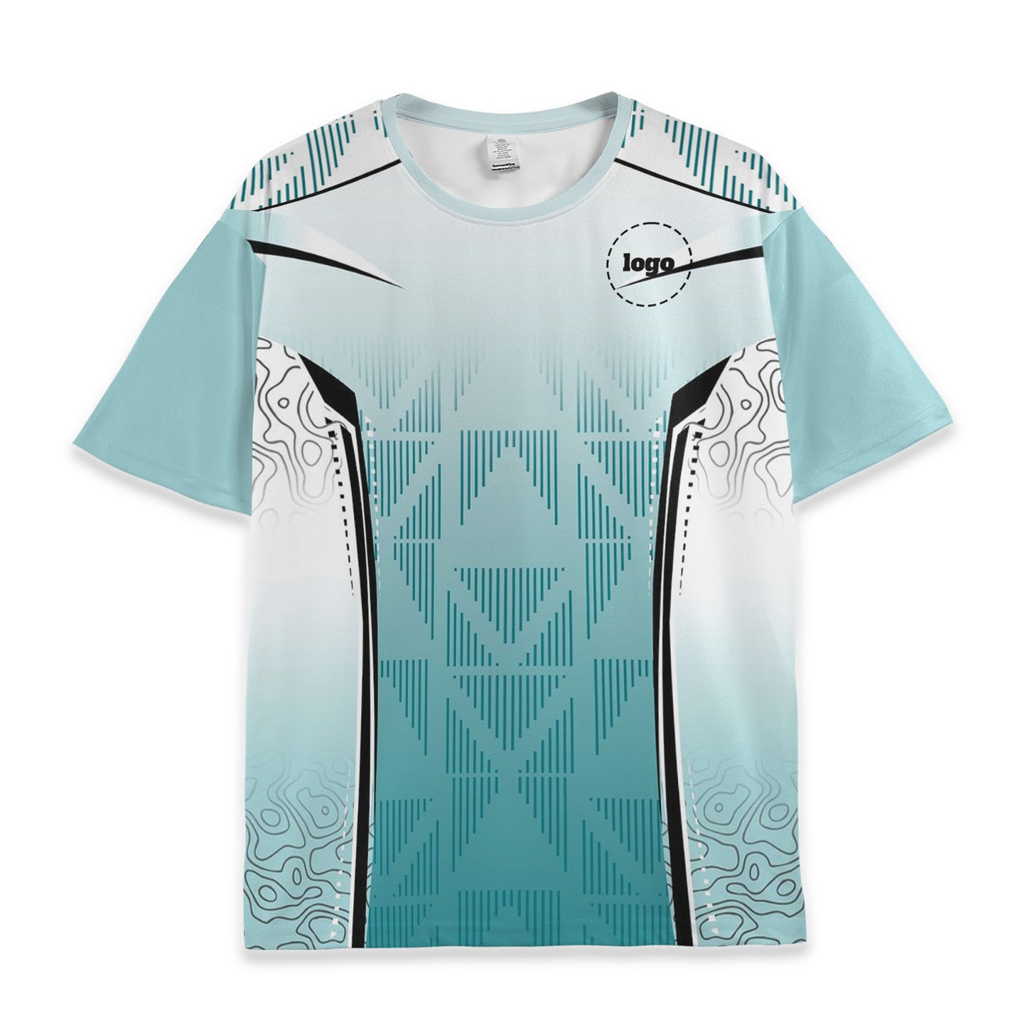 Custom Team Futurist Light Blue Soccer Jersey