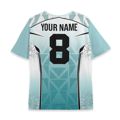 Custom Team Futurist Light Blue Soccer Jersey