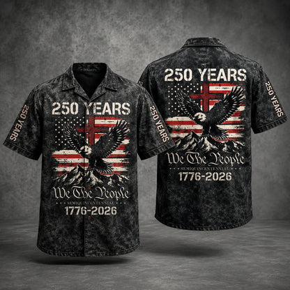 1776-2026 We The People Eagle Golf Polo Shirt Gift for Men
