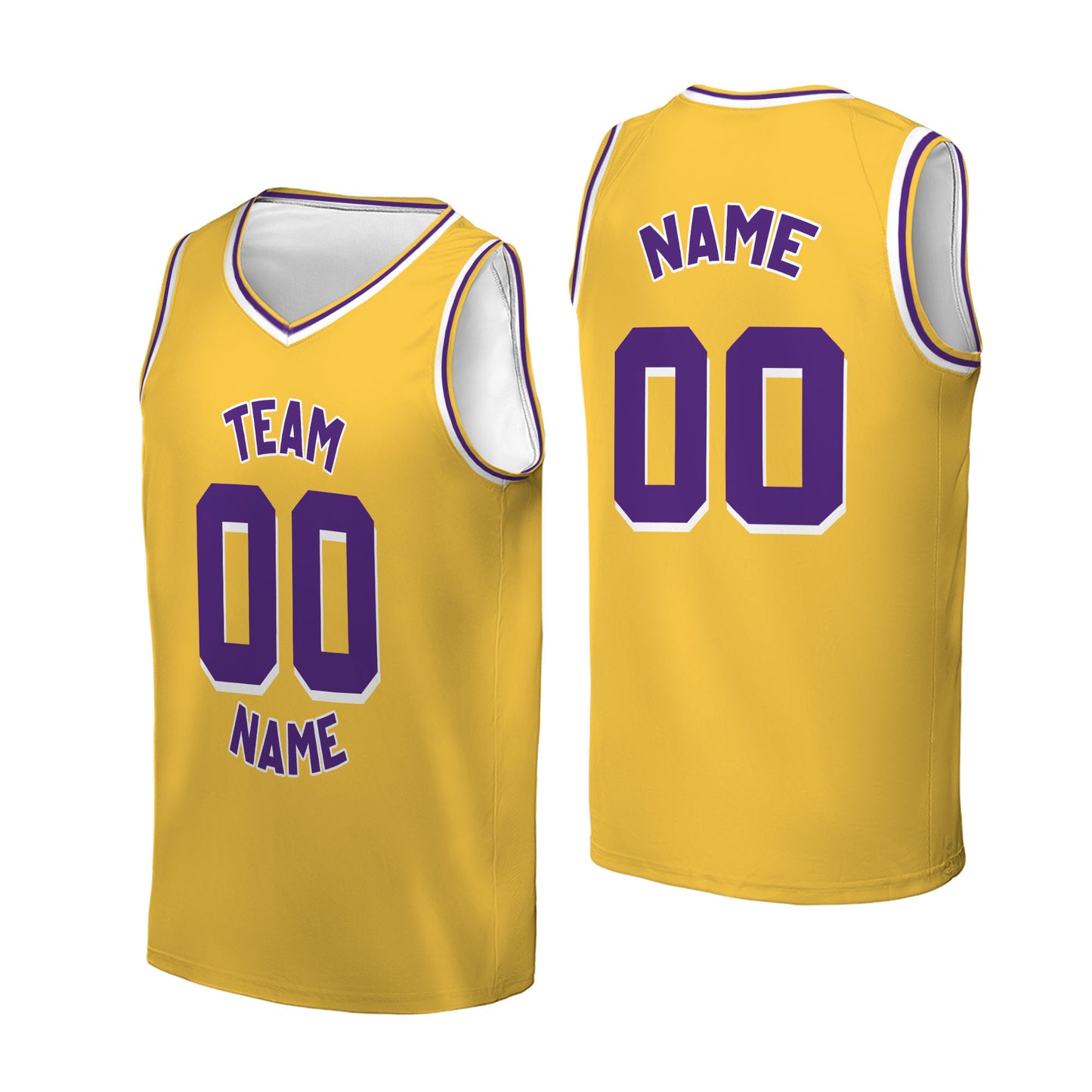 Custom Team Yellow Basketball Jersey