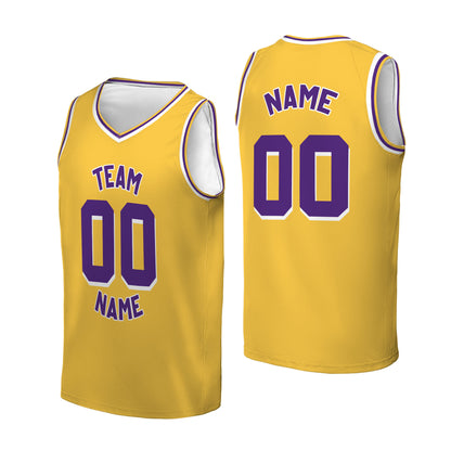 Custom Team Yellow Basketball Jersey